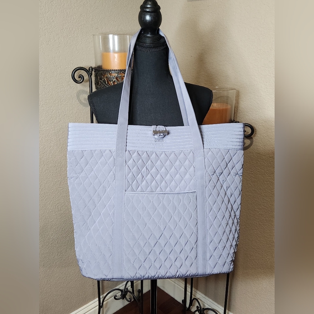 Vera Bradley Carbon Gray Quilted Tote. NWT